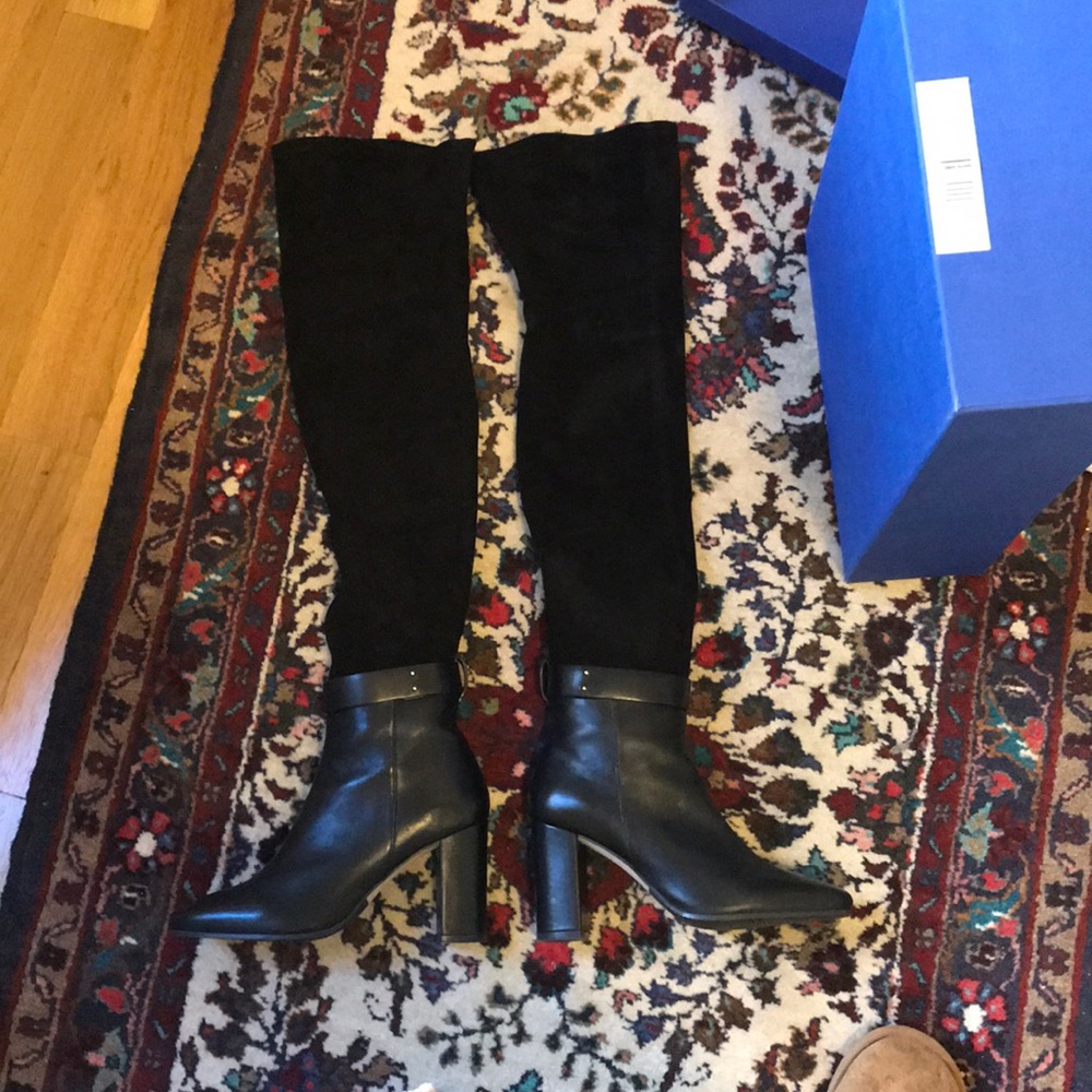 Stuart Weitzman Luna 85 Black over-the-knee